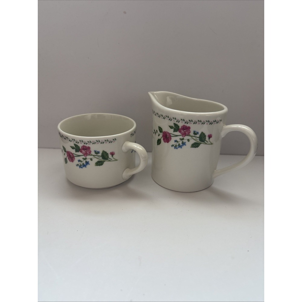 Farberware Stoneware-English Garden 225 Creamer Floral & Cup